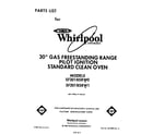 Whirlpool SF301BSRW1 front cover diagram