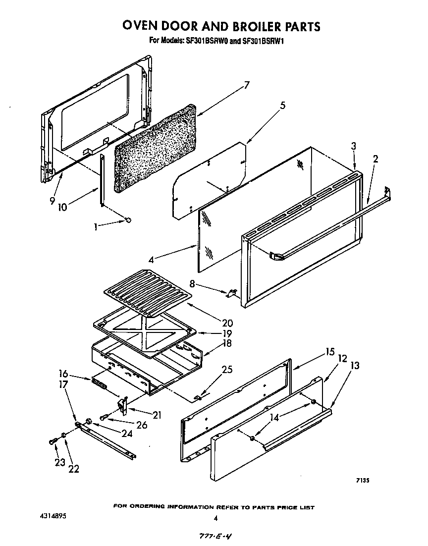 OVEN DOOR AND BROILER