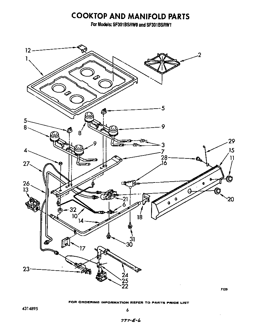 COOK TOP AND MANIFOLD