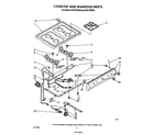 Whirlpool SF301BSRW0 cook top and manifold diagram