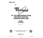 Whirlpool SF3020ERW1 front cover diagram