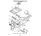 Whirlpool SF3020ERW1 cook top and manifold diagram
