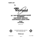 Whirlpool SF5340ERW3 front cover diagram
