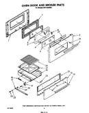 Oven door and broiler