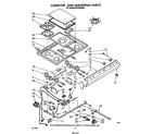 Whirlpool SF514EERW3 cooktop and manifold diagram