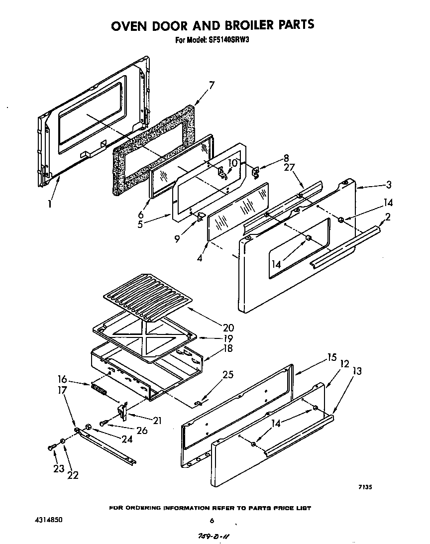 Oven door and broiler