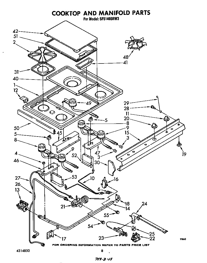 Cooktop and manifold