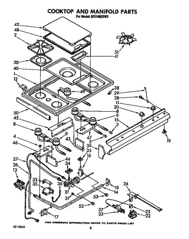 Cooktop and manifold