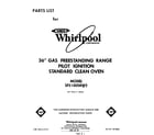 Whirlpool SF5100SRW2 front cover diagram