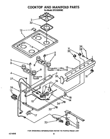 Cooktop and manifold
