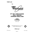 Whirlpool SS3004SRW1 front cover diagram