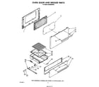 Whirlpool SS3004SRW1 oven door and broiler diagram