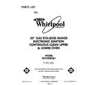 Whirlpool SE950PERW1 front cover diagram