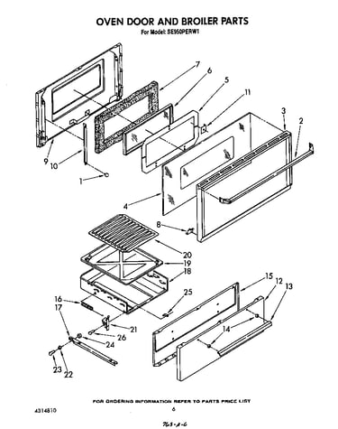 Oven door and broiler