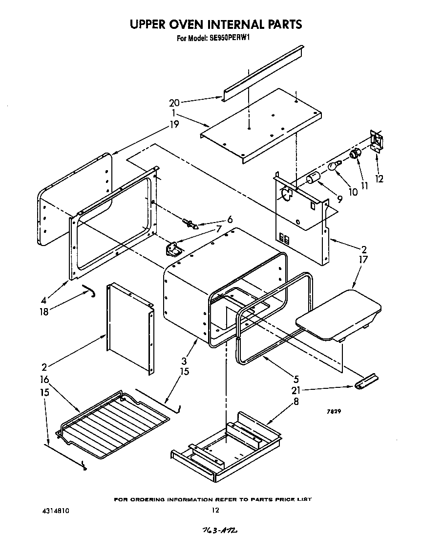 Upper oven internal