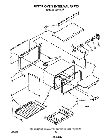 Upper oven internal