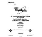 Whirlpool SF5340ERW2 front cover diagram