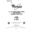Whirlpool SF514ESRW1 front cover diagram