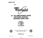 Whirlpool SF514EERW2 front cover diagram