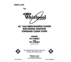 Whirlpool SF5140ERW2 front cover diagram