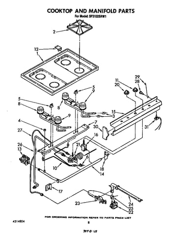 Cook top and manifold