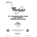 Whirlpool SF0140SRW1 front cover diagram