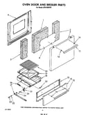 Oven door and broiler