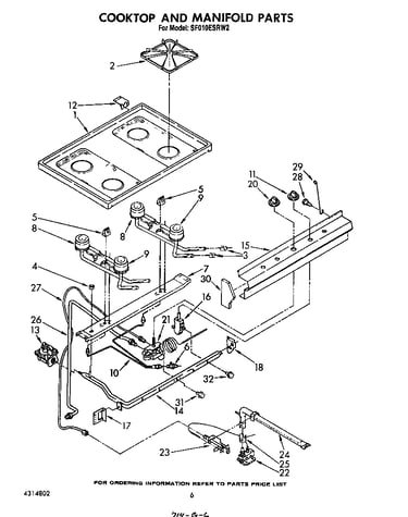Cook top and manifold