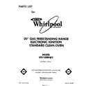 Whirlpool SF010EERW2 front cover diagram