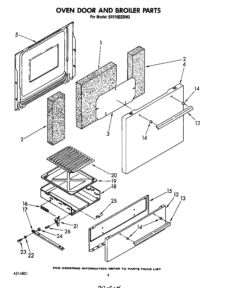 Oven door and broiler
