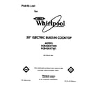 Whirlpool RC8430XTW0 cover page diagram