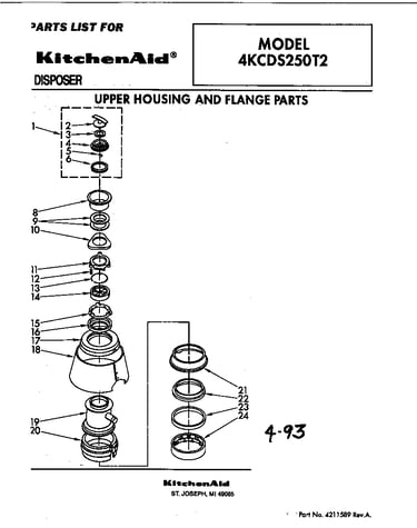 Upper housing and flange