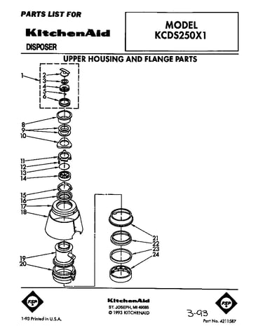 Upper housing and flange