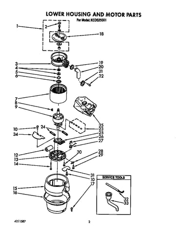 Lower housing and motor