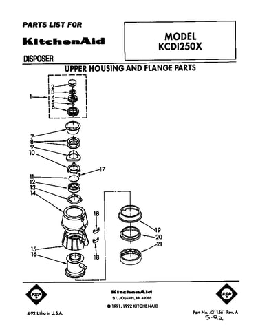 Upper housing and flange