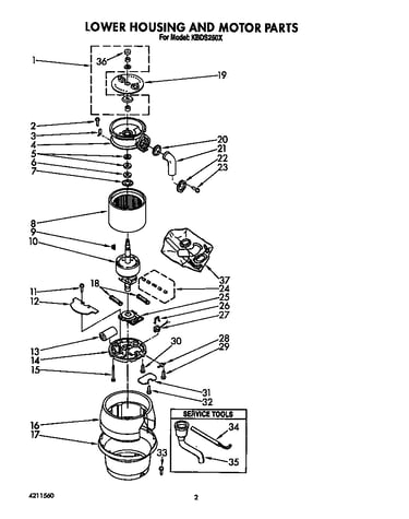 Lower housing and motor