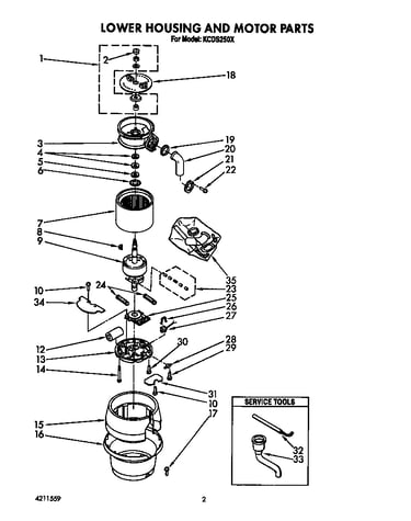Lower housing and motor