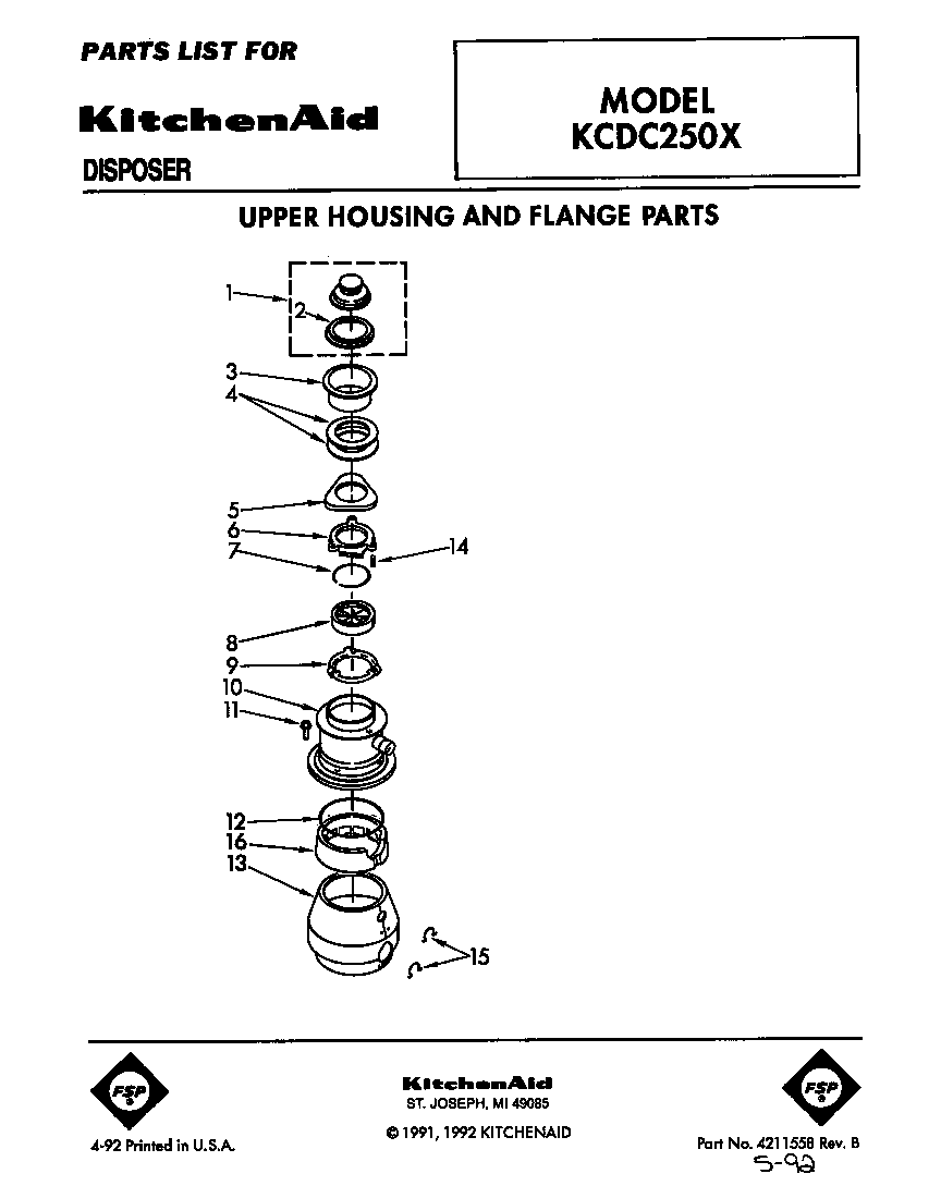 UPPER HOUSING AND FLANGE