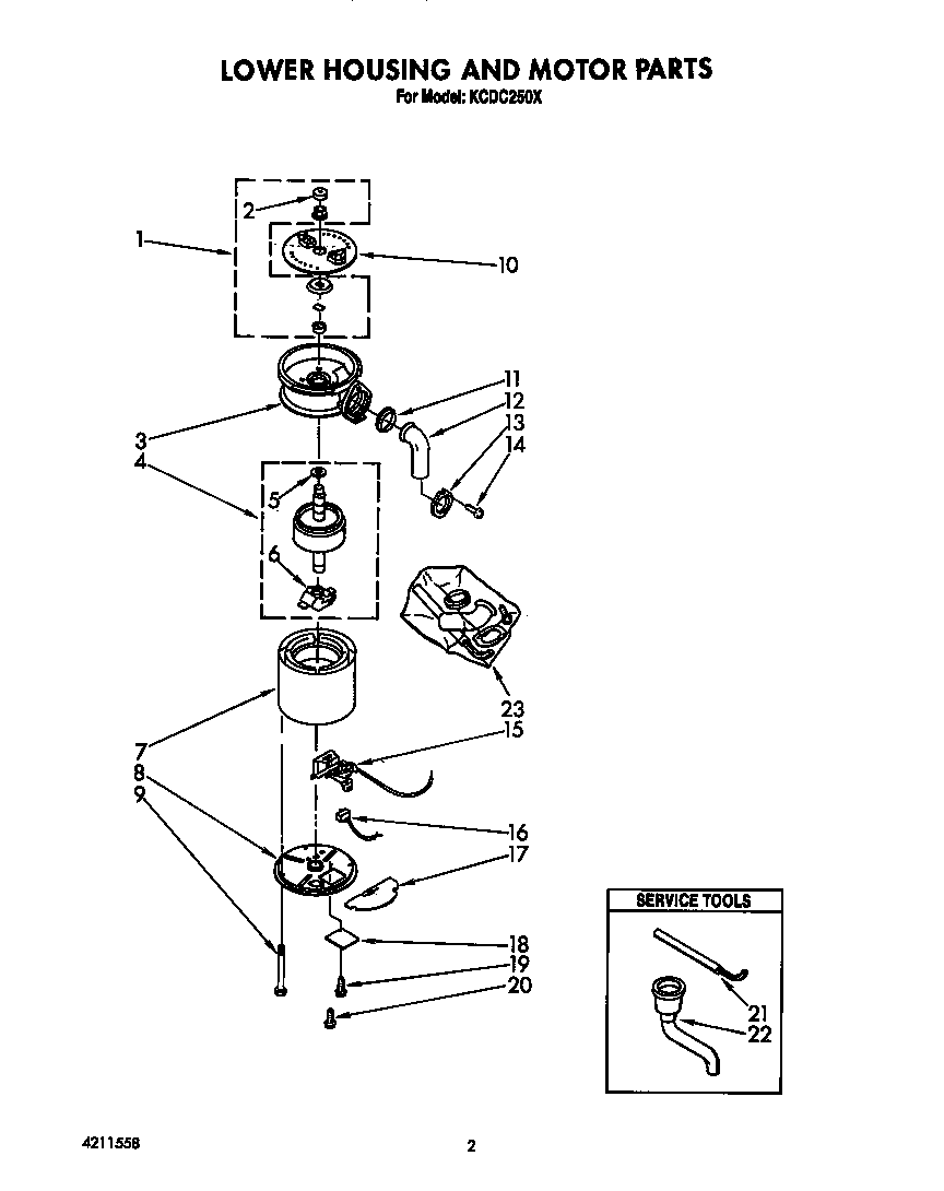 LOWER HOUSING AND MOTOR