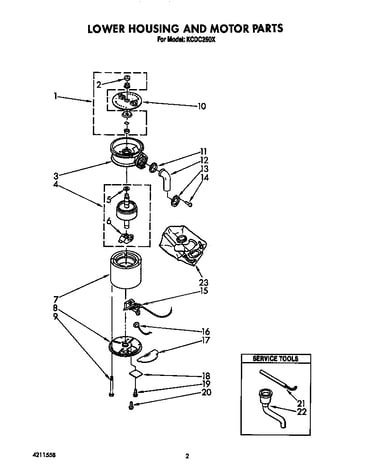 Lower housing and motor