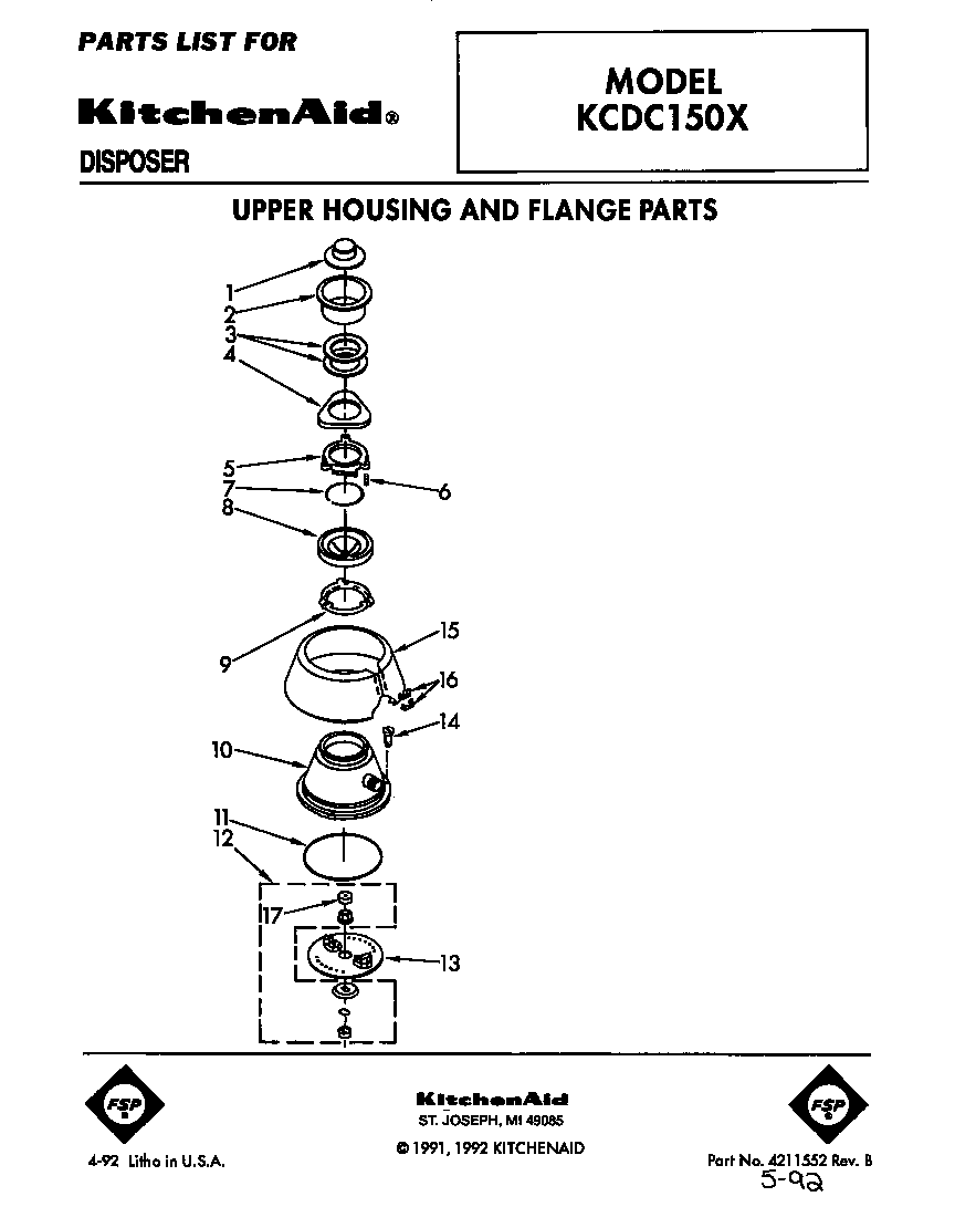 Upper housing and flange