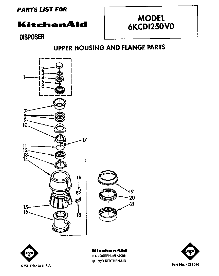 Upper housing and flange