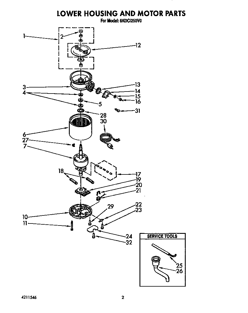 Lower housing and motor