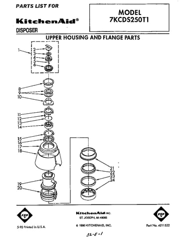 Upper housing and flange