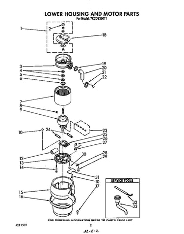 Lower housing and motor