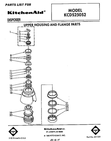 Upper housing and flange