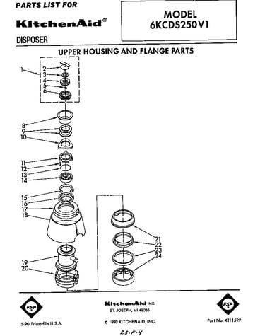 Upper housing and flange
