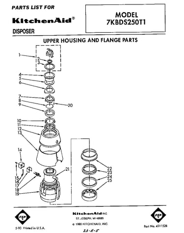 Upper housing and flange