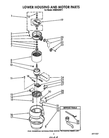 Lower housing and motor