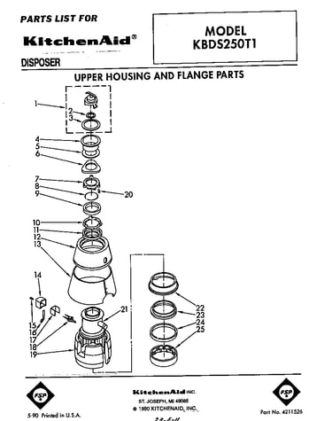 Upper housing and flange